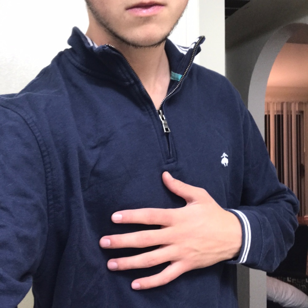 Brooks Brothers navy blue quarter zip